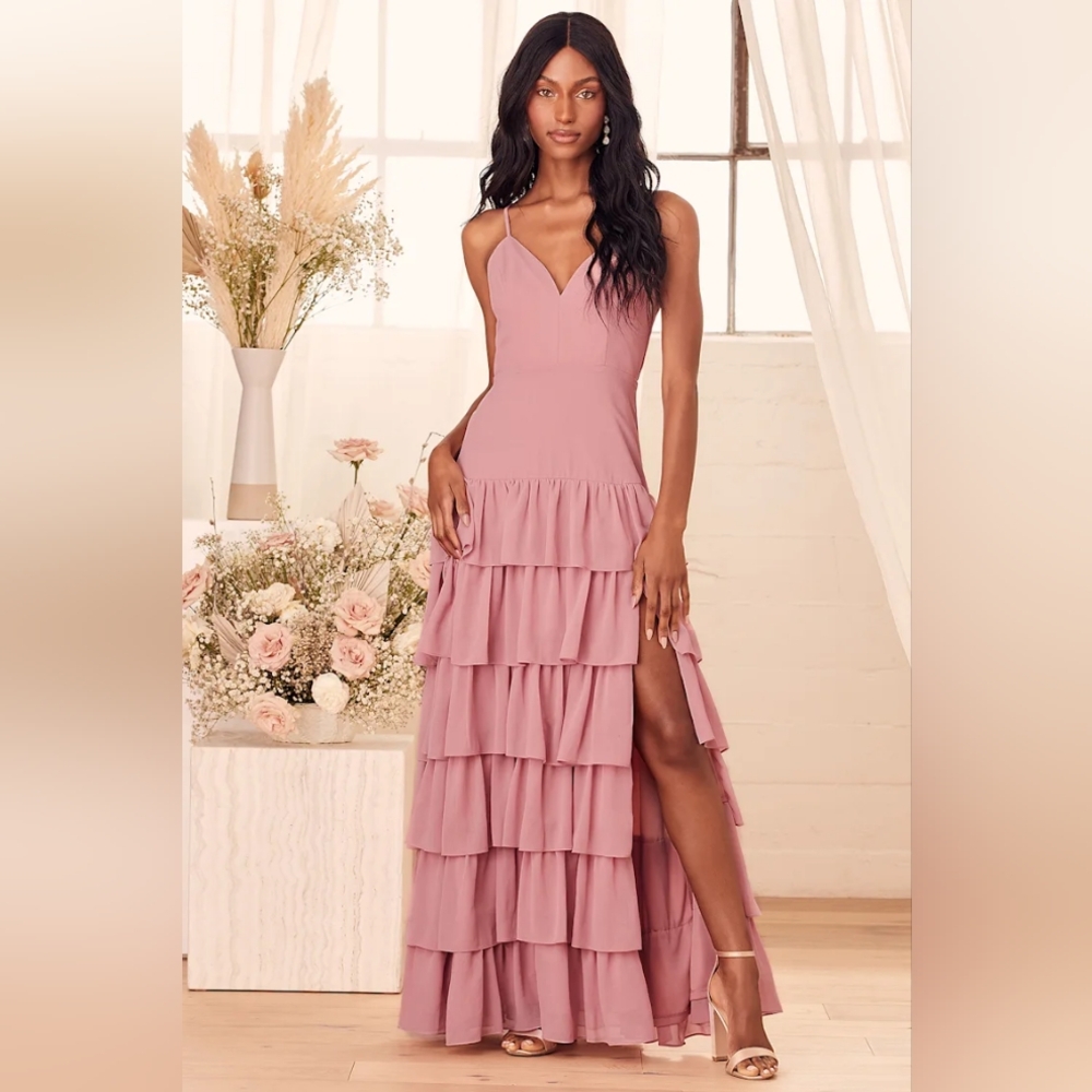 Too Good to Be True Vintage Rose Tiered Sleeveless Maxi Dress - BNWT